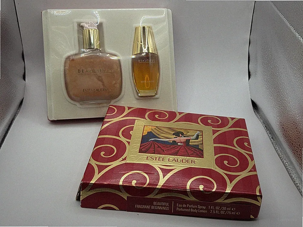 Estée Lauder Beautiful Belle EDP Perfume Spray 1oz And Body Lotion 2.5oz SET NOS