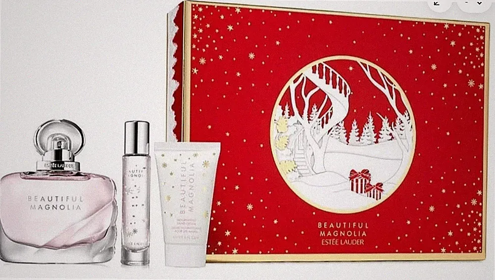 Estee Lauder Beautiful Magnolia Perfume 3 Pc Gift Set NIB Authentic /Macys recei