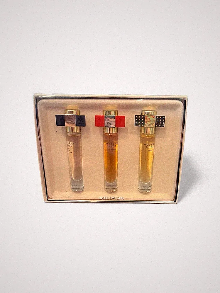 Estee Lauder MODERN MUSE LE ROUGE, CHIC, EAU DE Perfume Rollerball Mini Set