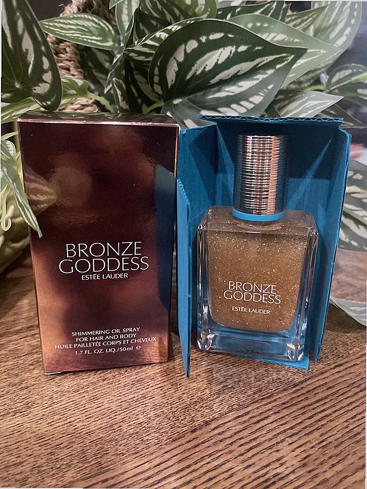 NIB Estee Lauder Bronze Goddess Shimmering Oil Spray for Hair & Body, 1.7 fl oz