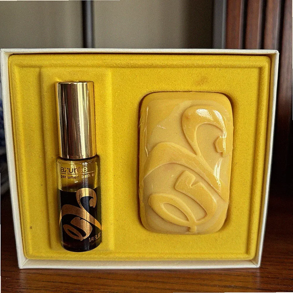 Vintage Estee Lauder Azuree Perfumed Bath Oil .25 & Bar Soap 1.75 Oz Sealed NOS